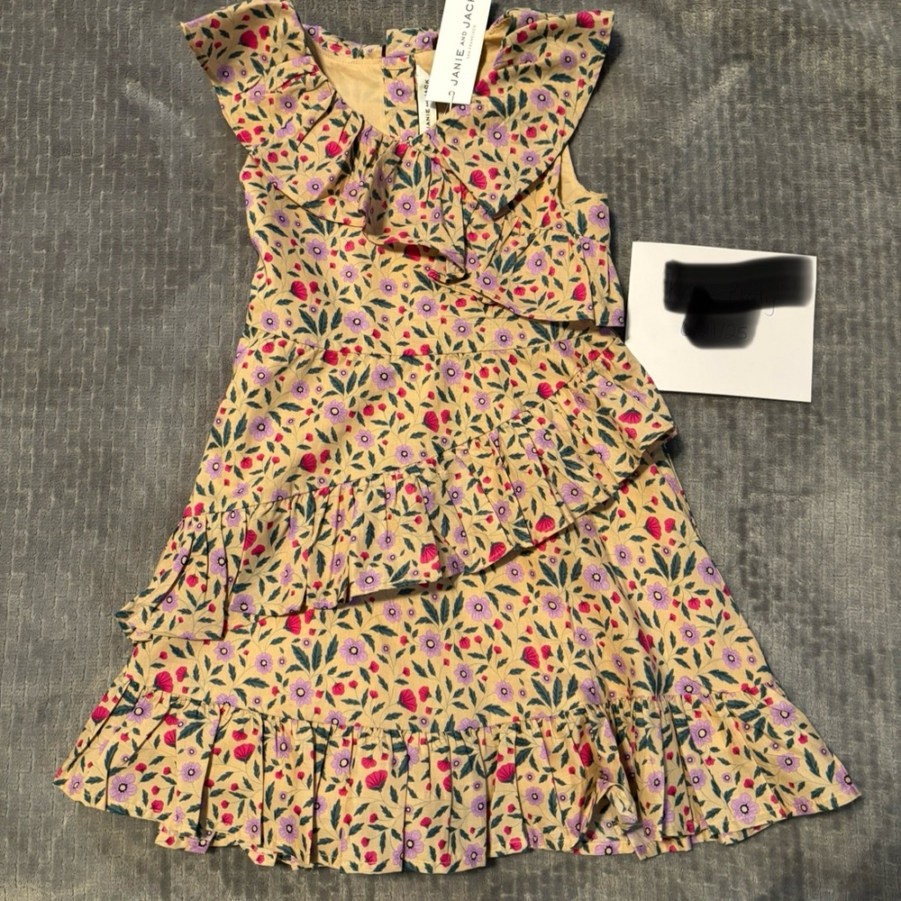 Floral Kids Dress with Ruffle Details